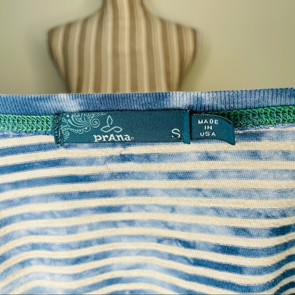 Prana blue tie-dyed striped long sleeve top - Picture 6 of 6